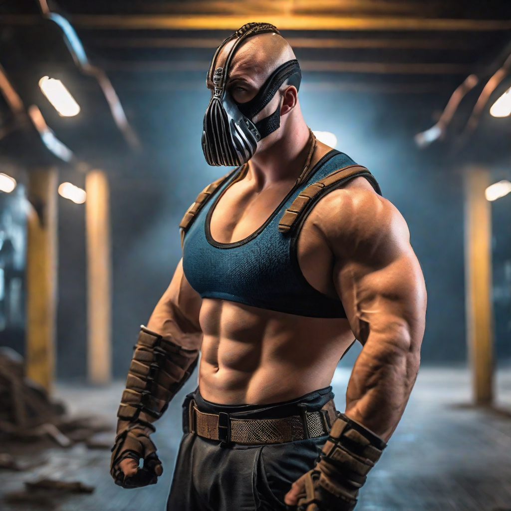 Julia Vins as Bane with big muscles